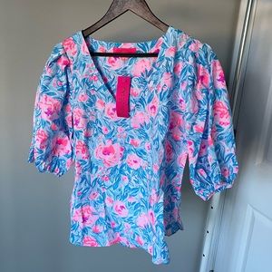 Lily Pulitzer floral blouse size large